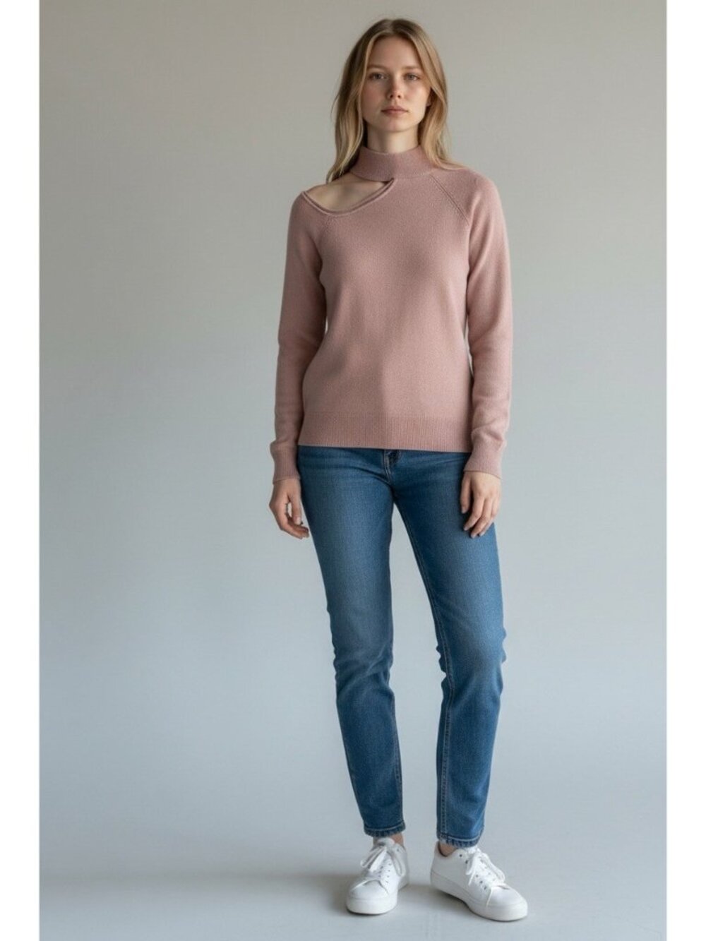 Antonio Melani 100% Cashmere Sweater Women's Size M Pink Brooke Cutout NWT